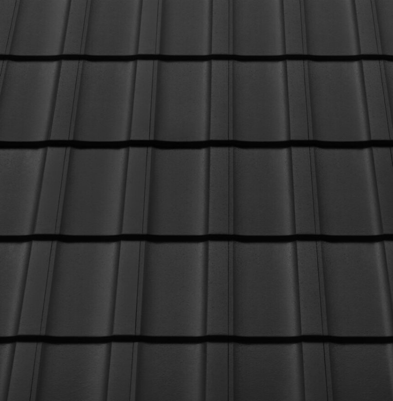 Betonová taška KIOTO 1/1 - Barva: Tmavě šedá DURATOP PRO, Typ tašky: Základní taška, Typ krytiny: Betonová taška, Název: KIOTO