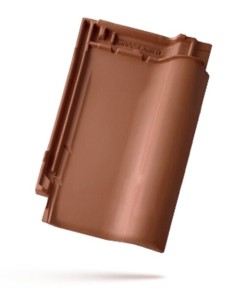 Keramická taška RUBÍN 9 1/1 - Druh krytiny BRAMAC: Keramické tašky, Barvy BRAMAC: Engoba měděná, Typ krytiny BRAMAC: RUBÍN 9, Typ tašky: Základní taška