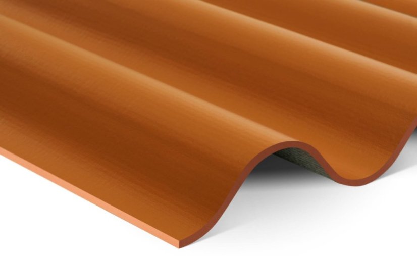 CEMBRIT Vlnitá krytina B8 - Barva: cihlová, Typ krytiny: Vlnitá krytina, Název: CEMBRIT Vlnitá krytina B8, Rozměry: 6 mm x 1020 mm x 1 250 mm