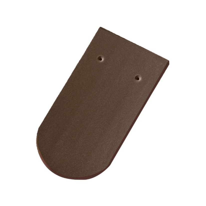 Bobrovka 14x28 - věžová 1/1 - Barva: Hnědá 13, Povrchová úprava střešních tašek Tondach: Engoba, Typ tašky: Základní taška, Typ krytiny: Bobrovka 14x28 - věžová - kulatý řez