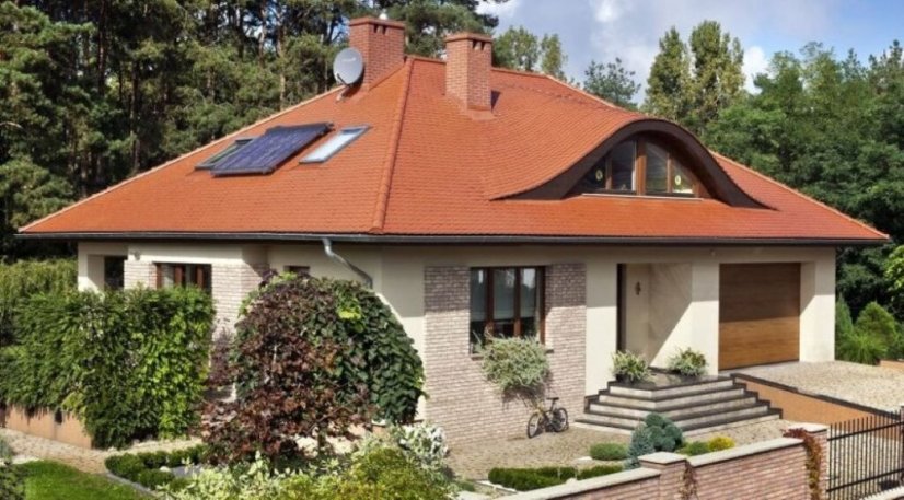 Keramická taška OPÁL 1/1 - Druh krytiny BRAMAC: Keramické tašky, Barvy BRAMAC: Glazura červenohnědá , Typ krytiny BRAMAC: OPÁL, Typ tašky: Základní taška