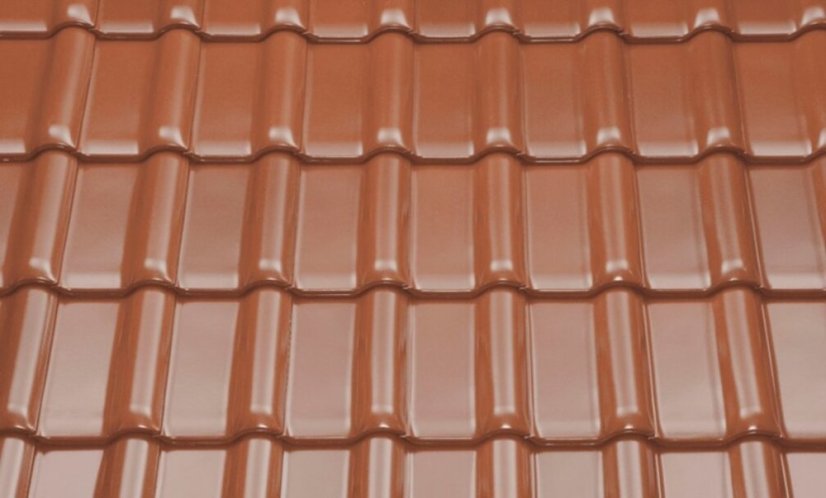 Keramická taška RUBÍN 13 1/1 - Druh krytiny BRAMAC: Keramické tašky, Barvy BRAMAC: Glazura tmavohnědá, Typ krytiny BRAMAC:  RUBÍN 13, Typ tašky: Základní taška
