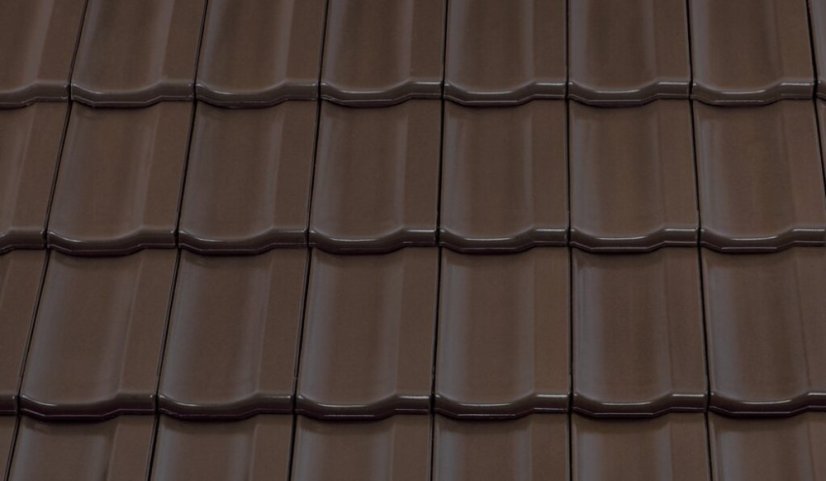 Keramická taška TOPAS 13 1/1 - Druh krytiny BRAMAC: Keramické tašky, Barvy BRAMAC: Engoba hnědá, Typ krytiny BRAMAC: TOPAS 13, Typ tašky: Základní taška