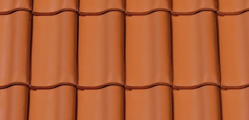 Keramická taška HARMONIE 1/1 - Barva: Engoba měděně červená, Typ tašky: Základní taška, Typ krytiny: Pálená taška, Název: HARMONIE