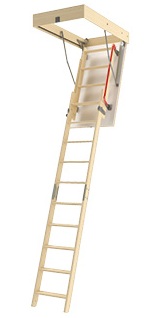 FAKRO půdní schody - Velikost: 70x120 cm, Instalační řešení: Výsuvné půdní schody, Materiál: dřevo, Typ půdních schodů: Zateplené, Název: LDK