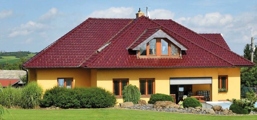 Keramická taška TOPAS 13 1/1 - Druh krytiny BRAMAC: Keramické tašky, Barvy BRAMAC: Engoba hnědá, Typ krytiny BRAMAC: TOPAS 13, Typ tašky: Základní taška