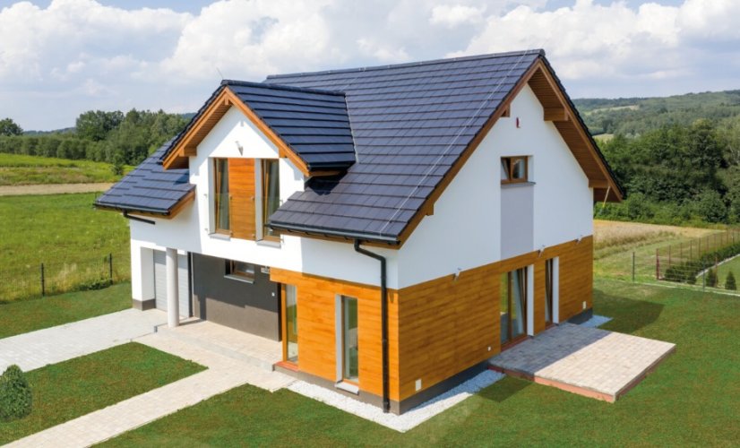 Keramická taška SIMPLA 1/1 - Barva: Černá glazura, Typ tašky: Základní taška, Typ krytiny: Pálená taška, Název: SIMPLA