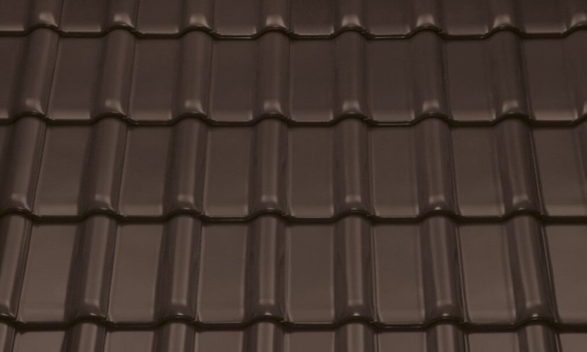 Keramická taška RUBÍN 13 1/1 - Druh krytiny BRAMAC: Keramické tašky, Barvy BRAMAC: Engoba měděná, Typ krytiny BRAMAC:  RUBÍN 13, Typ tašky: Základní taška