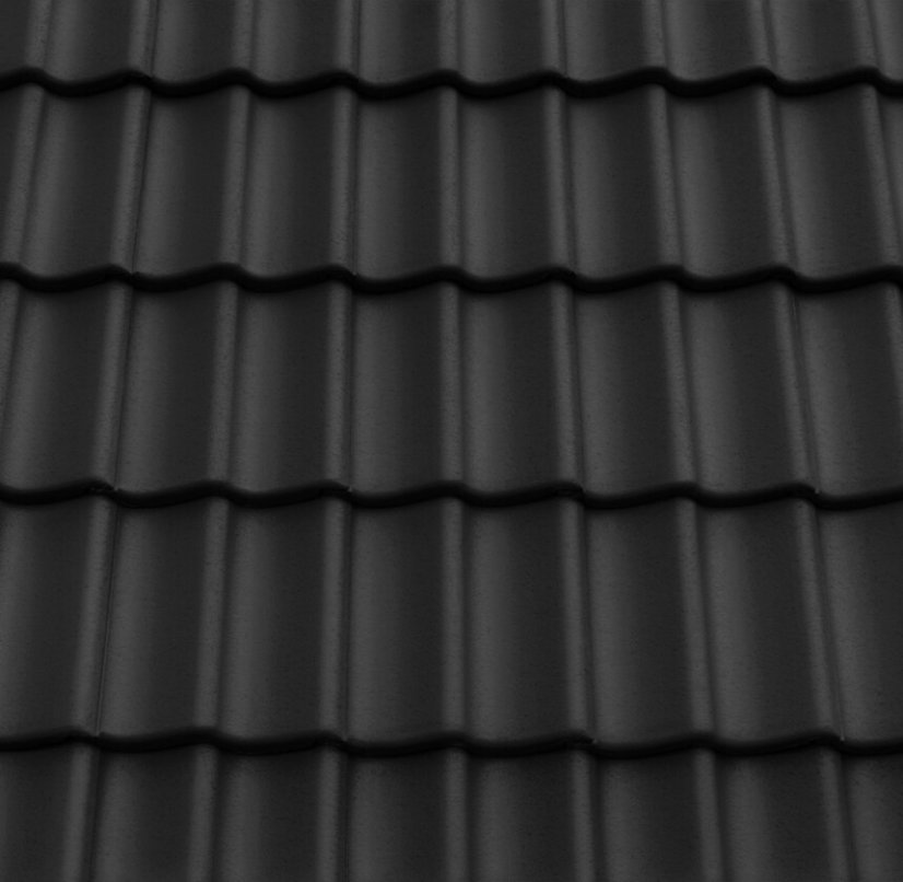 Betonová taška GÖTEBORG 1/1 - Barva: Tmavě šedá PLANAR, Typ tašky: Základní taška, Typ krytiny: Betonová taška, Název: GÖTEBORG