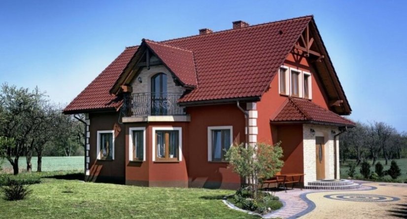 Keramická taška RUBÍN 13 1/1 - Druh krytiny BRAMAC: Keramické tašky, Barvy BRAMAC: Engoba měděná, Typ krytiny BRAMAC:  RUBÍN 13, Typ tašky: Základní taška