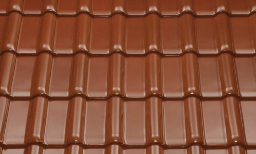 Keramická taška RUBÍN 13 1/1 - Druh krytiny BRAMAC: Keramické tašky, Barvy BRAMAC: Glazura tmavohnědá, Typ krytiny BRAMAC:  RUBÍN 13, Typ tašky: Základní taška