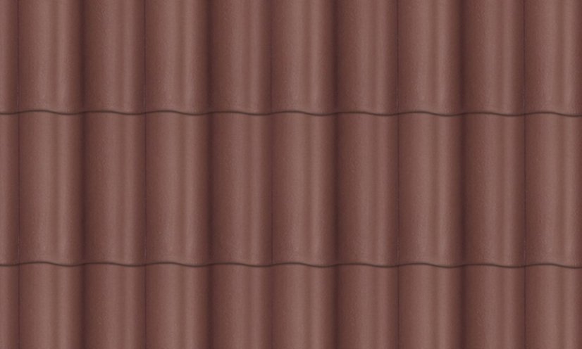 Betonová taška BRAMAC MAX 7° 1/1 - Druh krytiny BRAMAC: Betonové tašky, Barvy BRAMAC: Cihlově červená, Typ krytiny BRAMAC: BRAMAC MAX 7°, Typ tašky: Základní taška